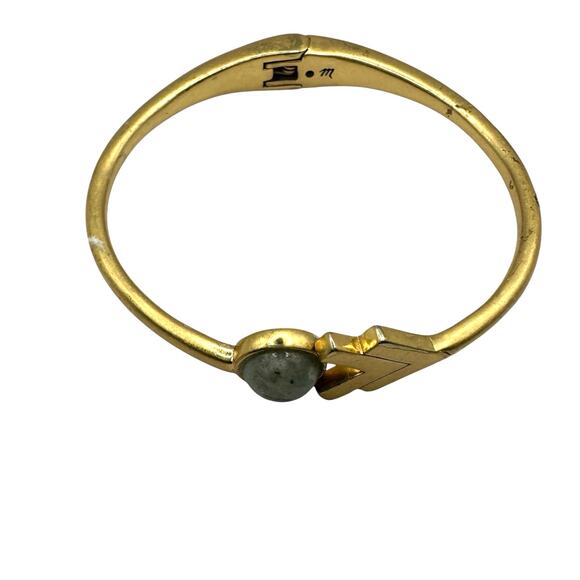 Madewell Arrow Moon Stone Round Hinge Bracelet Western Gold Plated Boho - Picture 10 of 10